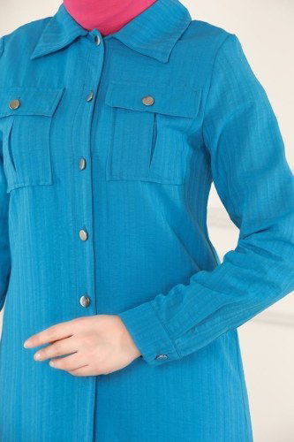 moda selvim Tunic 4010RMZ787 Blue - Thumbnail