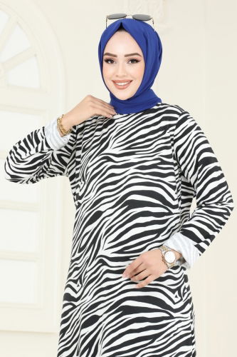 moda selvim Tunic 4031PM271 Zebra & Black - Thumbnail