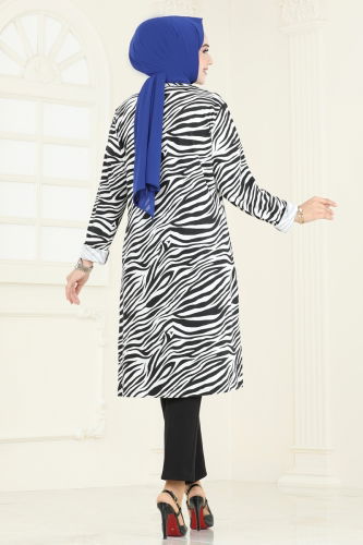 moda selvim Tunic 4031PM271 Zebra & Black - Thumbnail