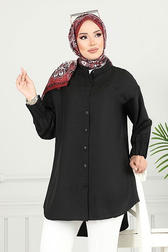 moda selvim Tunic 4033TGE913-M Black - Thumbnail