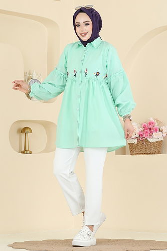 moda selvim Tunic 4060ASN888 Almond Green - Thumbnail