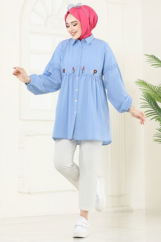 moda selvim Tunic 4060ASN888 Baby Blue - Thumbnail
