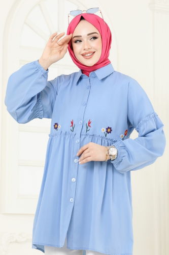 moda selvim Tunic 4060ASN888 Baby Blue - Thumbnail