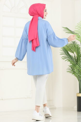 moda selvim Tunic 4060ASN888 Baby Blue - Thumbnail