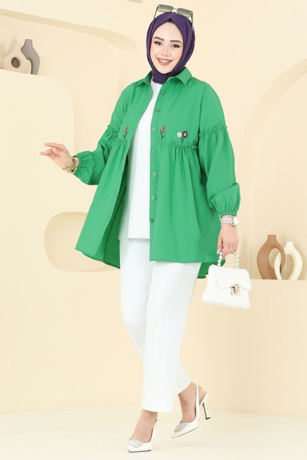 Modaselvim NET 20%+20% DISCOUNT IN THE CARD Tunic 4060ASN888 Benetton Green