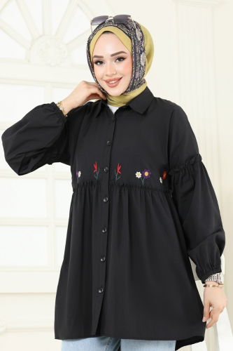 moda selvim Tunic 4060ASN888 Black - Thumbnail