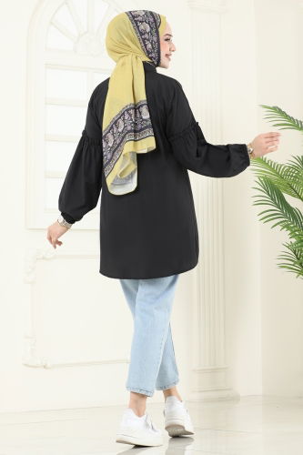 moda selvim Tunic 4060ASN888 Black - Thumbnail