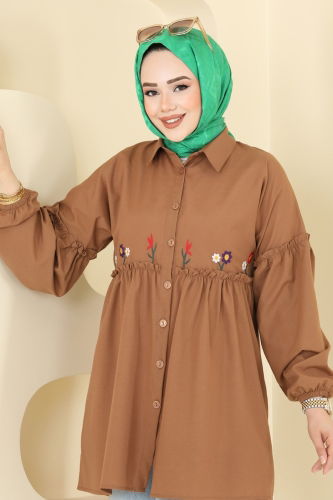 moda selvim Tunic 4060ASN888 Brown - Thumbnail