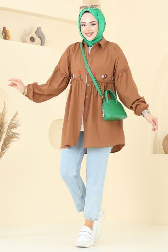 moda selvim Tunic 4060ASN888 Brown - Thumbnail