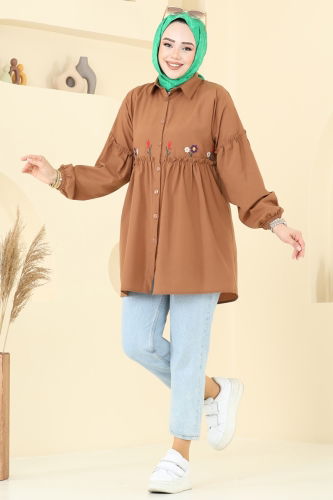 moda selvim Tunic 4060ASN888 Brown - Thumbnail