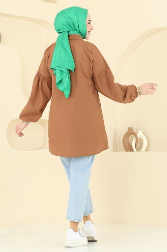 moda selvim Tunic 4060ASN888 Brown - Thumbnail