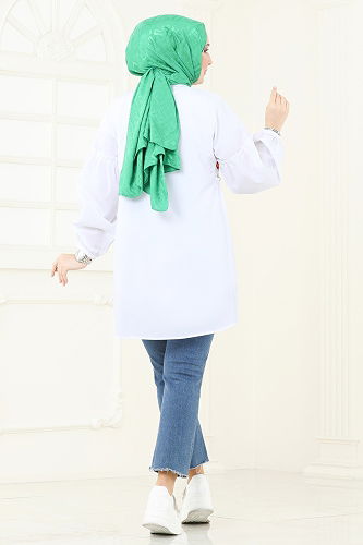 moda selvim Tunic 4060ASN888 Ecru - Thumbnail