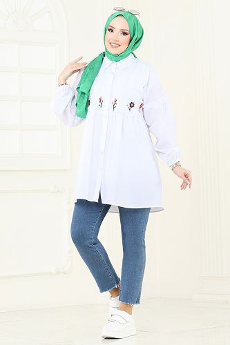 moda selvim بلوز سكري 4060ASN888 - Thumbnail