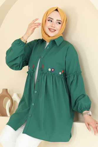 moda selvim بلوز زيتي 4060ASN888 - Thumbnail