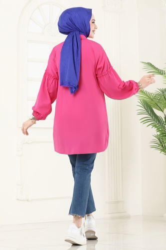 moda selvim Tunic 4060ASN888 Fuchsia - Thumbnail