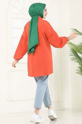 moda selvim Tunic 4060ASN888 Oranj - Thumbnail