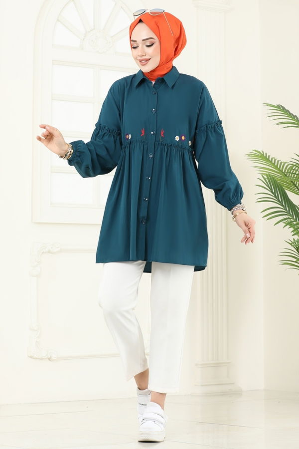 Modaselvim NET 20%+20% DISCOUNT IN THE CARD Tunic 4060ASN888 Petroleum