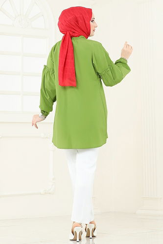 moda selvim Tunic 4060ASN888 Pistachio Green - Thumbnail