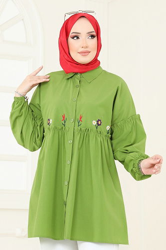 moda selvim Tunic 4060ASN888 Pistachio Green - Thumbnail