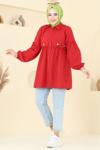 moda selvim Tunic 4060ASN888 Red - Thumbnail
