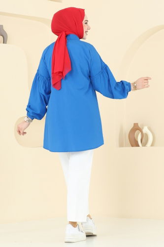 moda selvim بلوز نيلي 4060ASN888 - Thumbnail