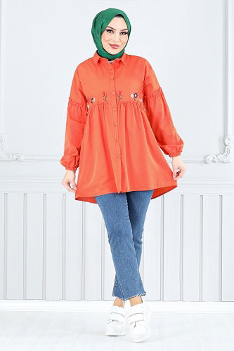 moda selvim بلوز برتقالي 4060ASN936-M - Thumbnail