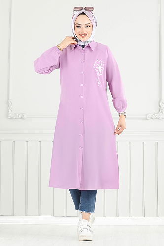 moda selvim Tunic 4095PM1063-M Lilac - Thumbnail