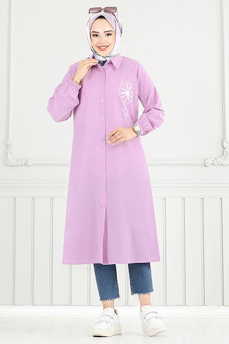 moda selvim Tunic 4095PM1063-M Lilac - Thumbnail