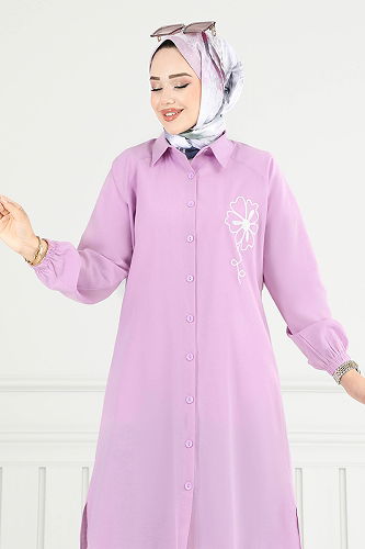 moda selvim Tunic 4095PM1063-M Lilac - Thumbnail