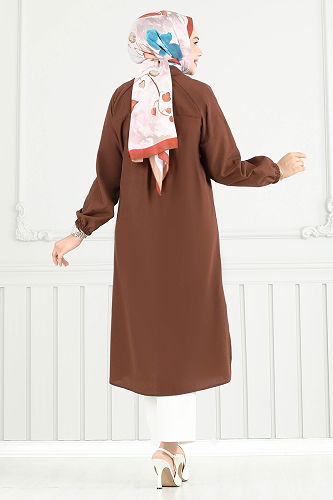 moda selvim بلوز بني 4095PM271 - Thumbnail