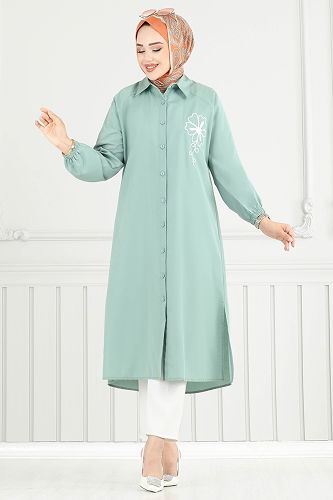 moda selvim Tunic 4095PM271 Light Mint - Thumbnail