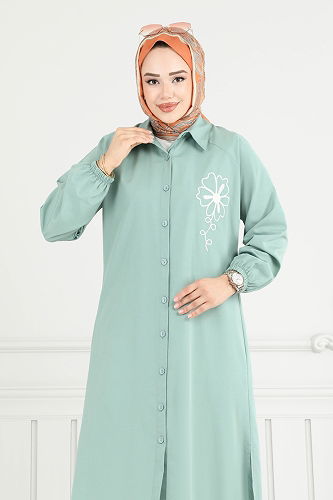 moda selvim Tunic 4095PM271 Light Mint - Thumbnail