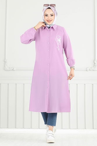 moda selvim Tunic 4095PM271 Lilac - Thumbnail