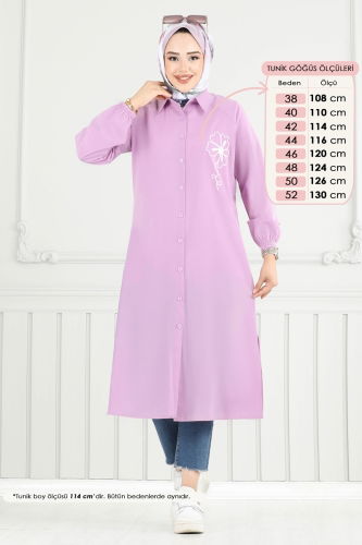 moda selvim Tunic 4095PM271 Lilac - Thumbnail