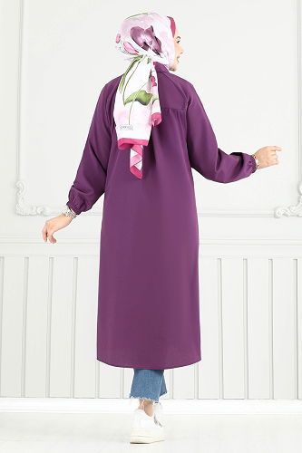 moda selvim بلوز أرجواني 4095PM271 - Thumbnail