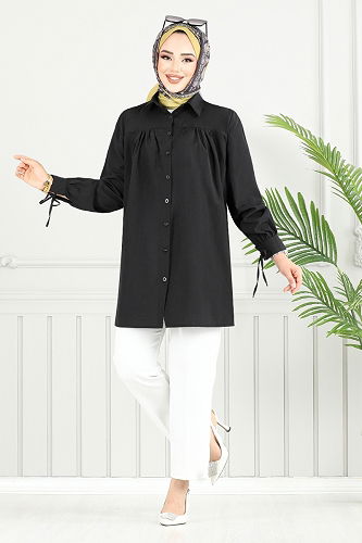 moda selvim Tunic 4101PM1063-M Black - Thumbnail