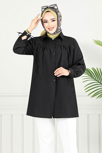 moda selvim Tunic 4101PM1063-M Black - Thumbnail