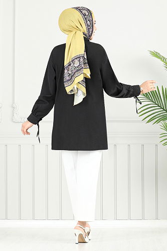 moda selvim Tunic 4101PM1063-M Black - Thumbnail