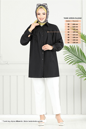 moda selvim بلوز أسود 4101PM1063-M - Thumbnail