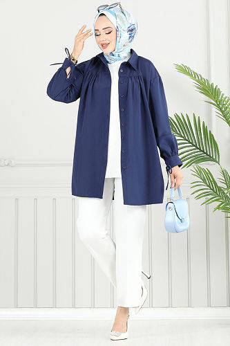 moda selvim Tunic 4101PM271 Navy Blue - Thumbnail