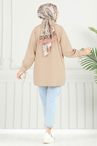 moda selvim بلوز بيج 4101PM271 - Thumbnail