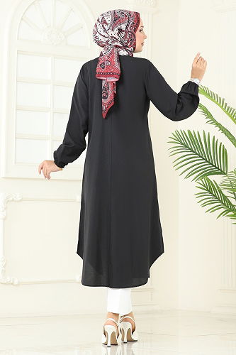 moda selvim Tunic 4109PM271 Black - Thumbnail