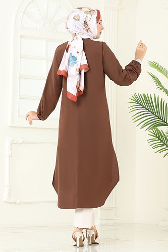 moda selvim بلوز بني 4109PM271 - Thumbnail