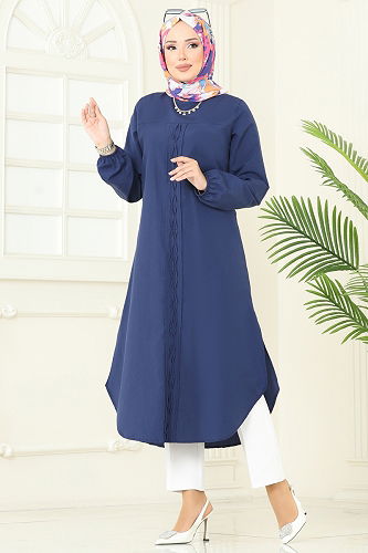 moda selvim Tunic 4109PM271 Navy Blue - Thumbnail
