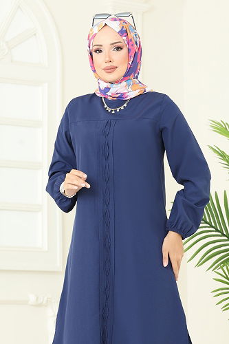 moda selvim بلوز كحلي 4109PM271 - Thumbnail