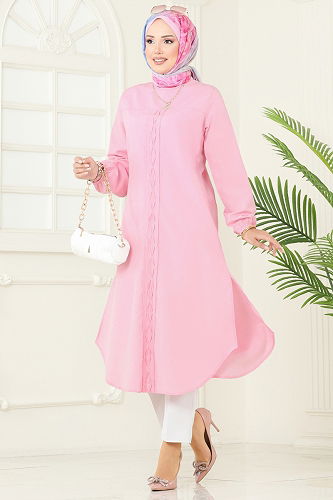 moda selvim Tunic 4109PM271 Pink - Thumbnail
