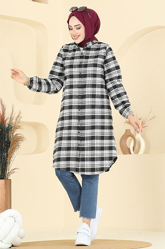 moda selvim Tunic 4123PM271 Black - Thumbnail