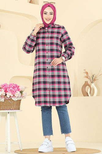 moda selvim Tunic 4123PM271 Fuchsia - Thumbnail