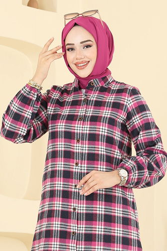 moda selvim Tunic 4123PM271 Fuchsia - Thumbnail