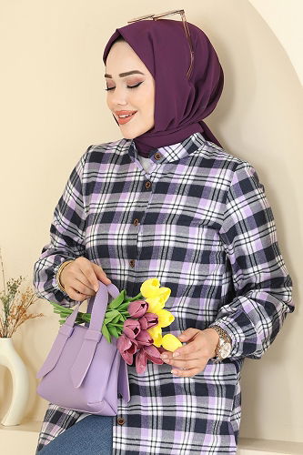 moda selvim بلوز ليلكي 4123PM271 - Thumbnail